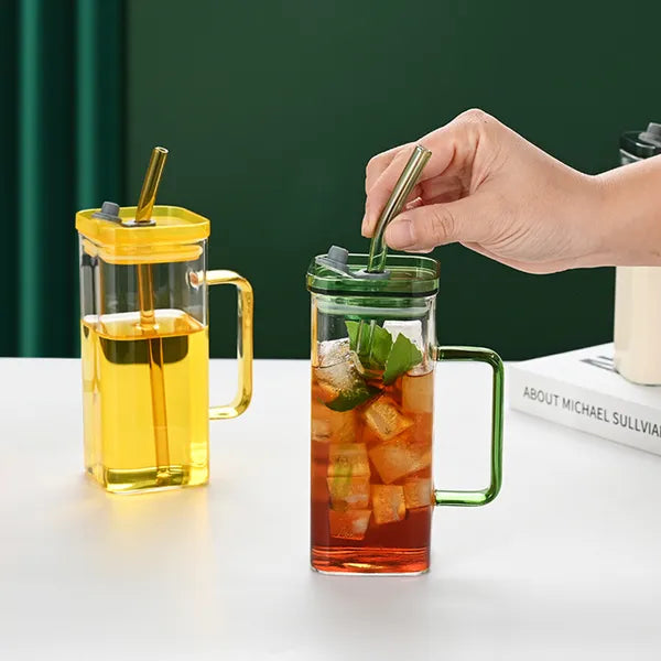 The Faceted Glass Straw Cup