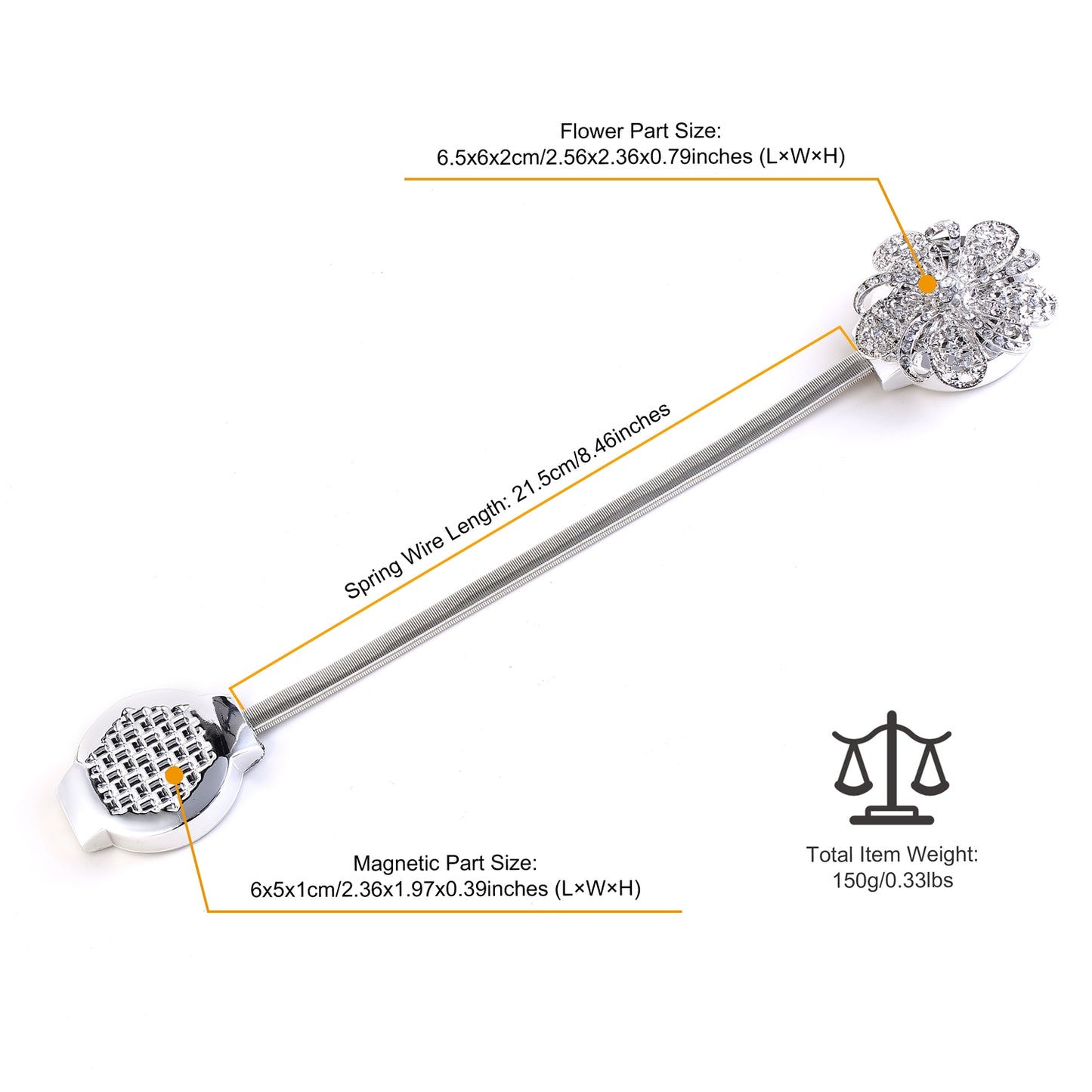 Crystal Magnetic Curtain Tiebacks