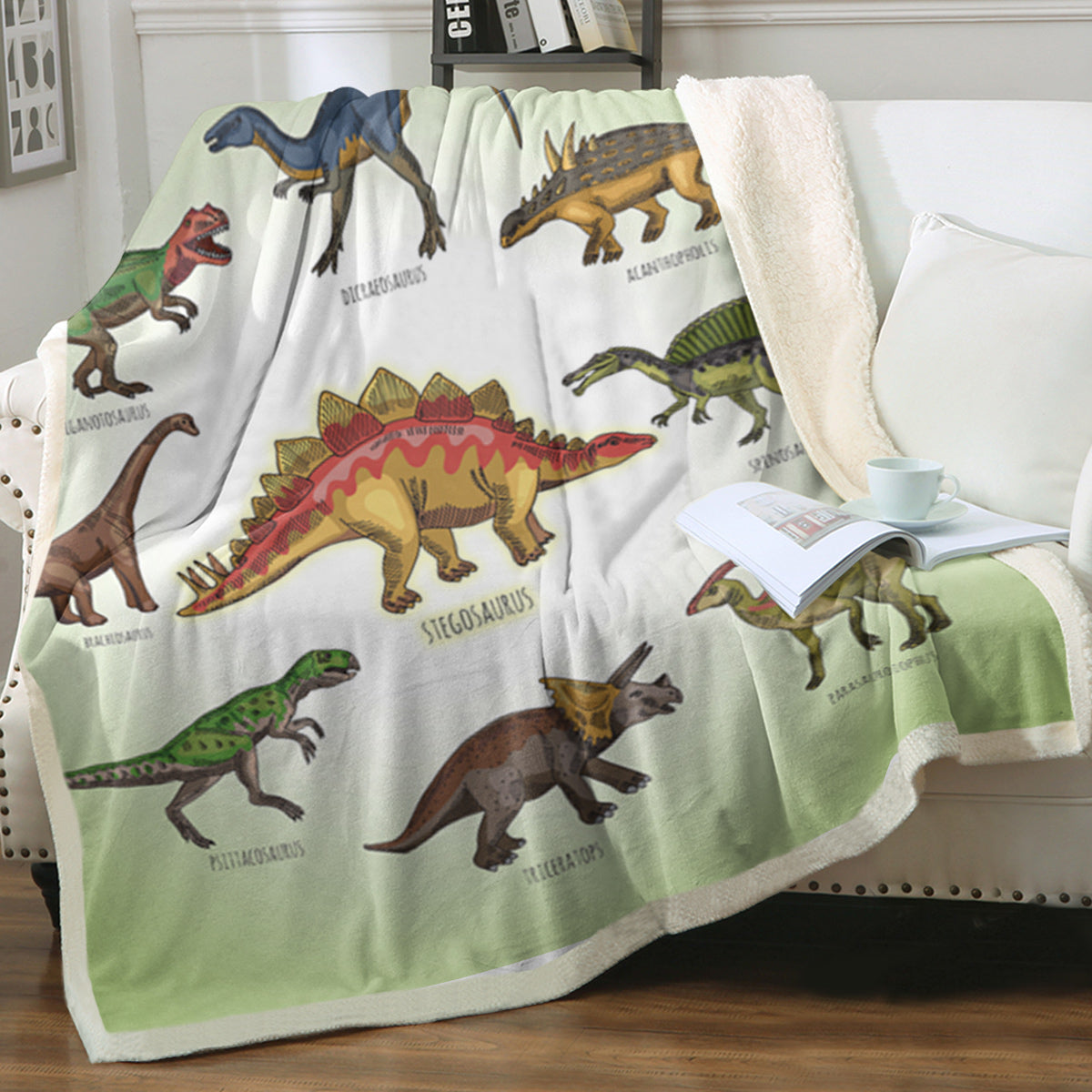 The Dino-Family Sherpa Throw