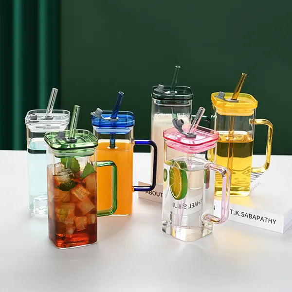 The Faceted Glass Straw Cup